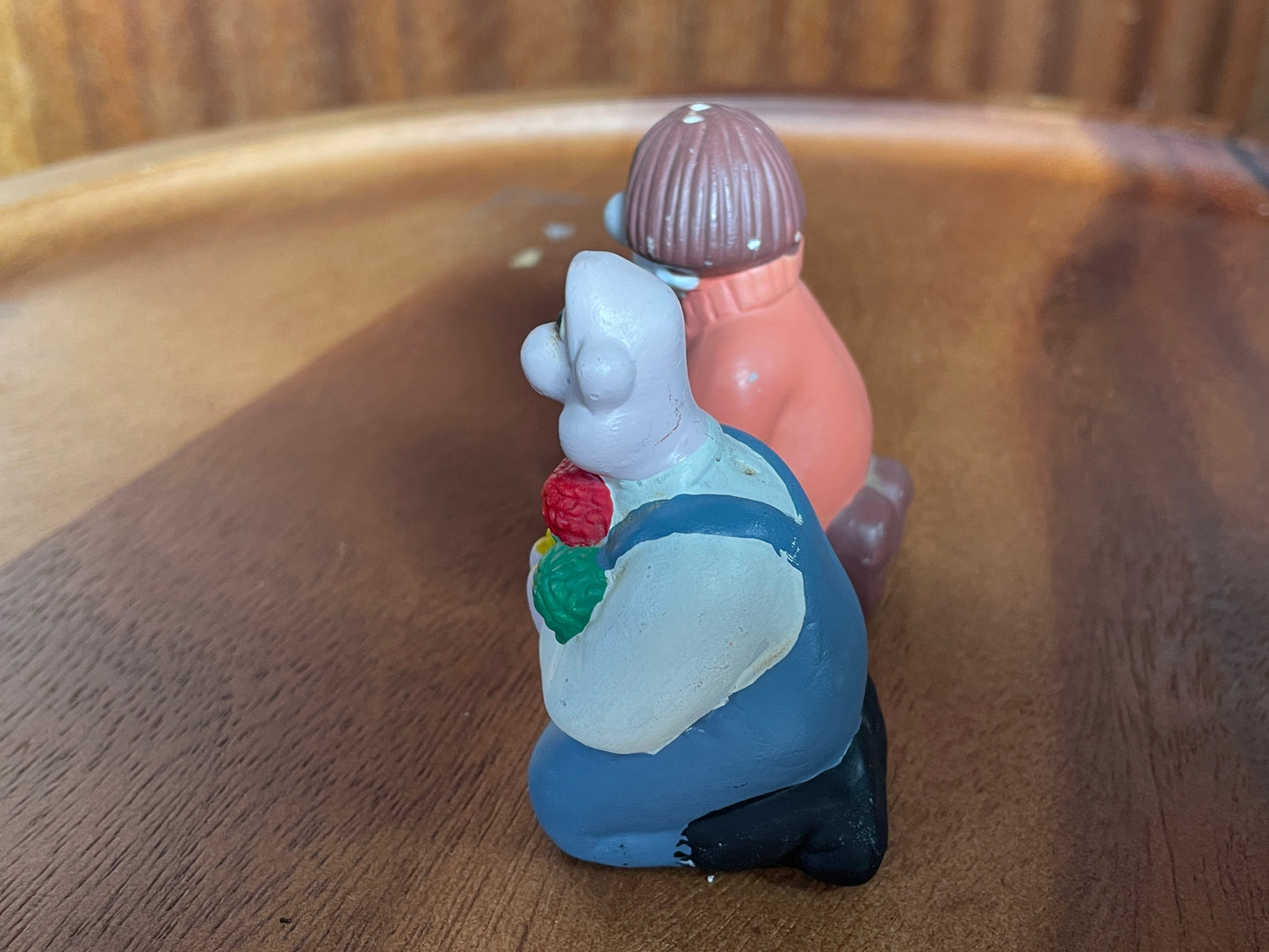 A Pair of Wallace and Gromit Salt and Pepper Pots - Wallace and Wendolene Ramsbottom 6.5cm Tall