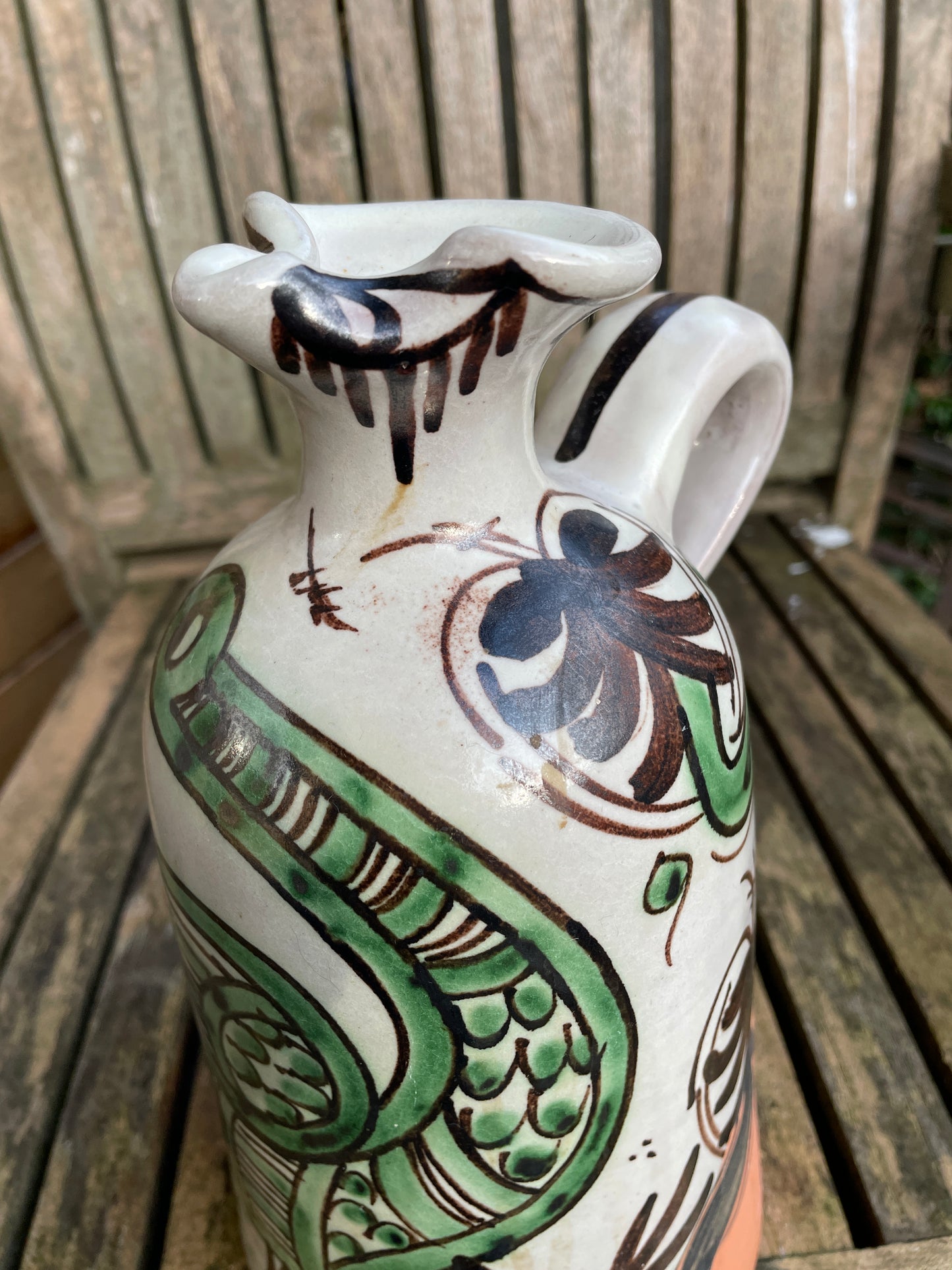 Spanish Domingo Punter Teruel R.10  Sangria pottery jug 25cm tall