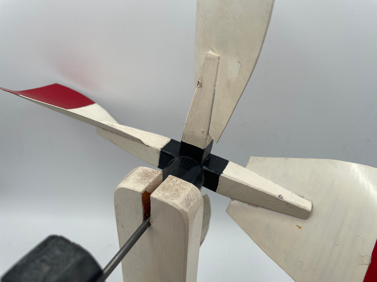 Vintage American Wooden Whirligig | Kinetic Woodcutter Garden Wind Toy