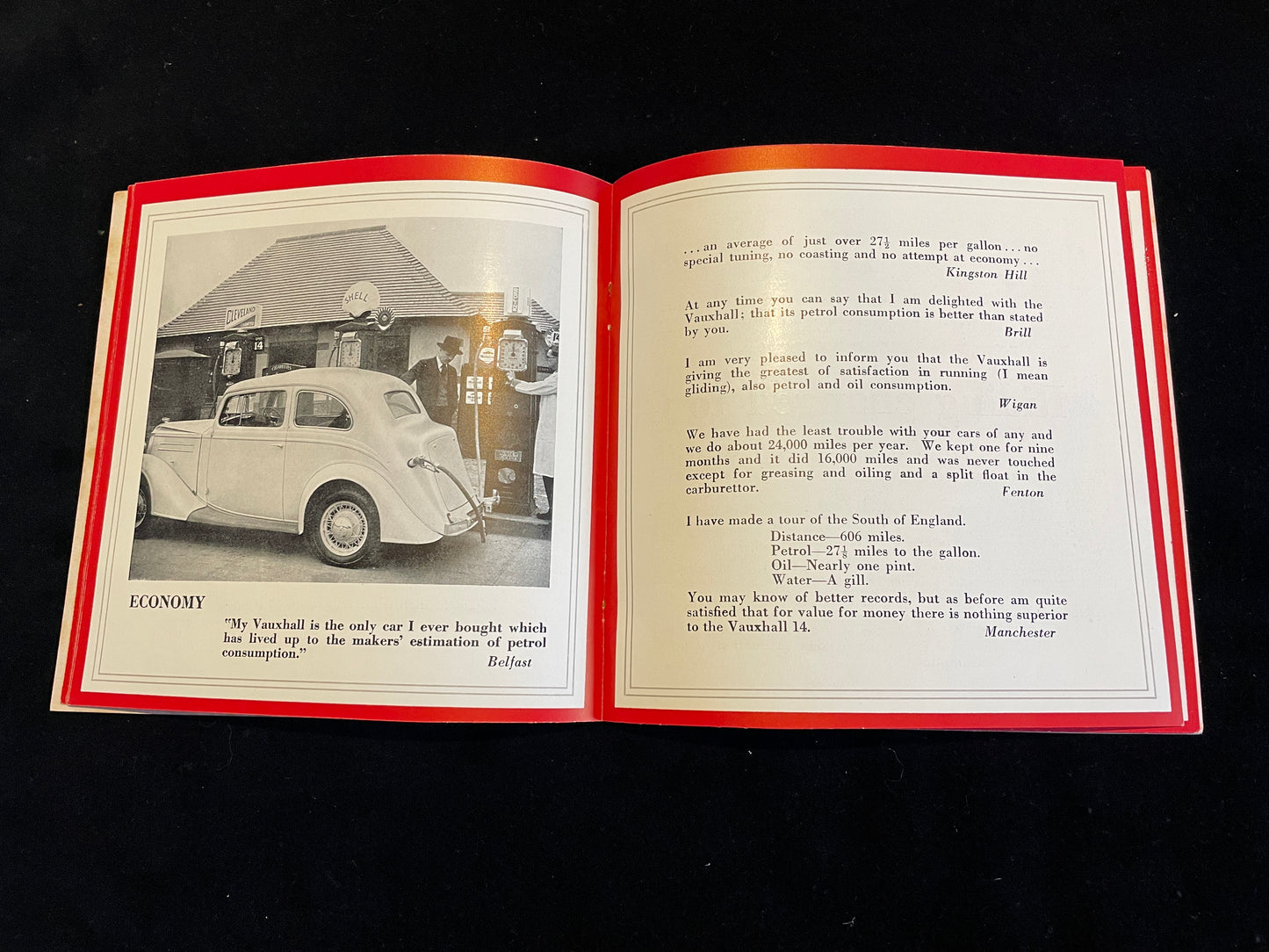 Vauxhall car sales brochure from 1930's