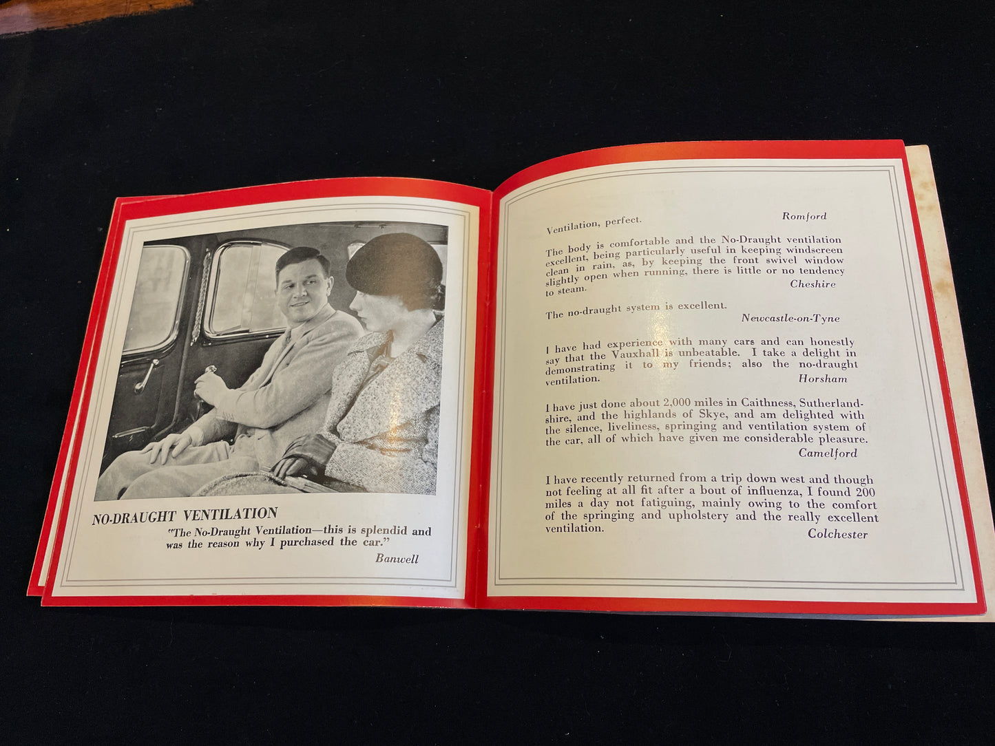 Vauxhall car sales brochure from 1930's