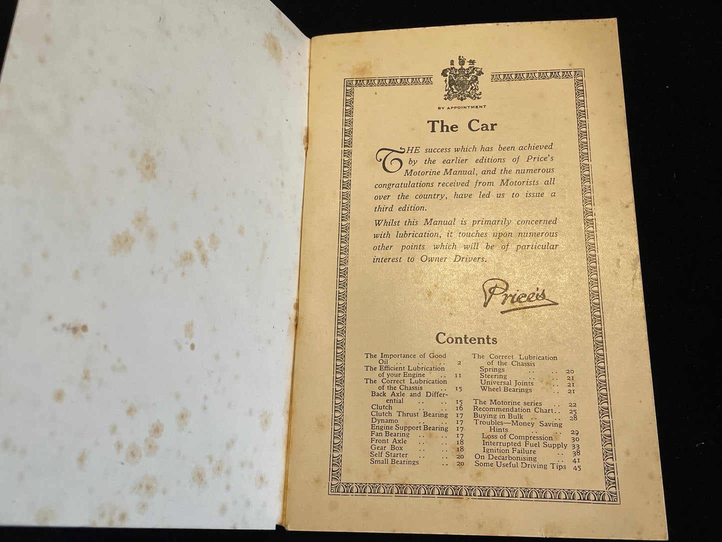 Antique Prices's Motorine Manual - Vintage oil advertising booklet c1920 The Rolls Royce choice