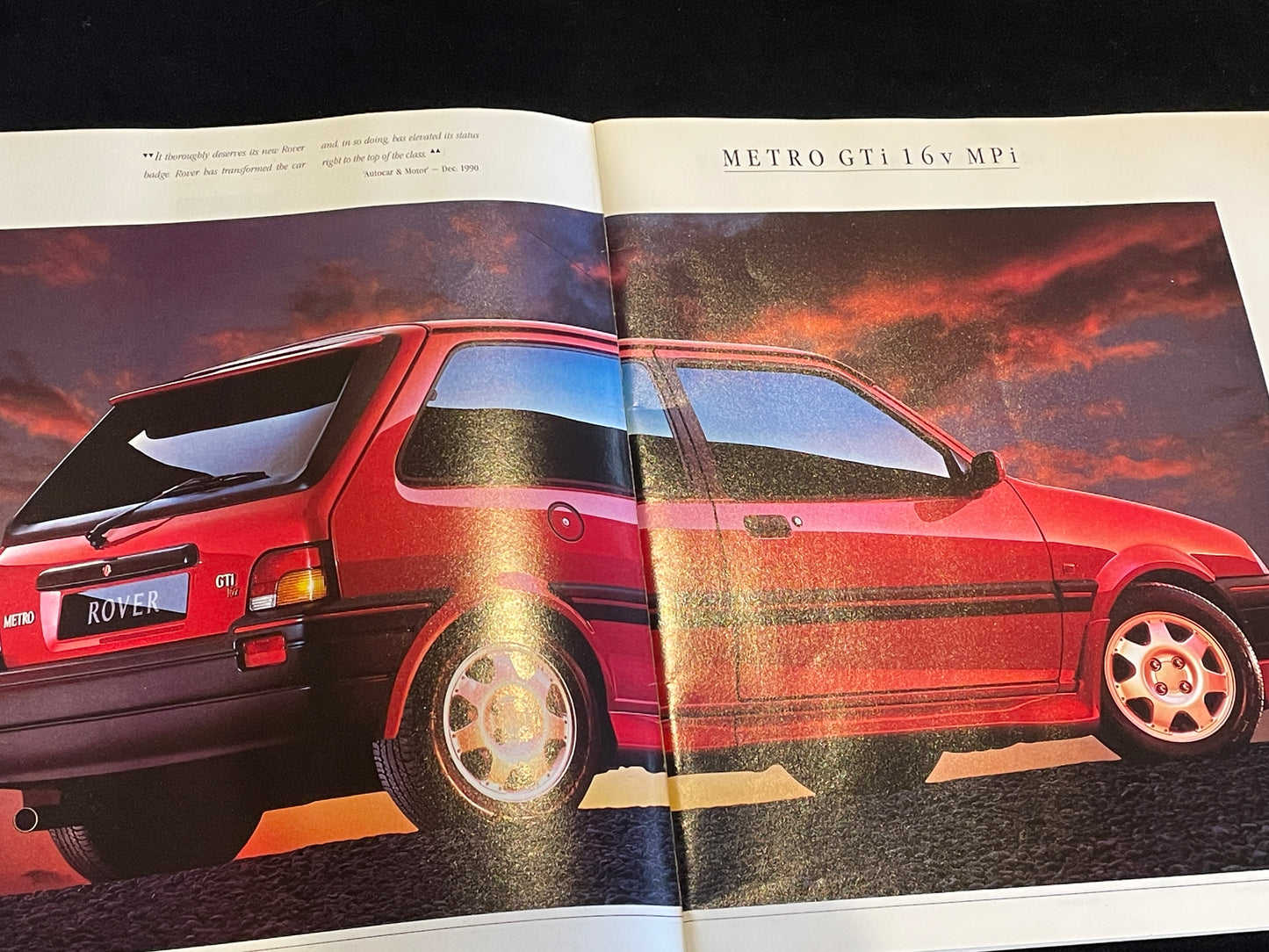 Original vintage Rover cars sales brochure featuring Mini, Rover 800, 400, 200 Montego and Maestro 1990/91