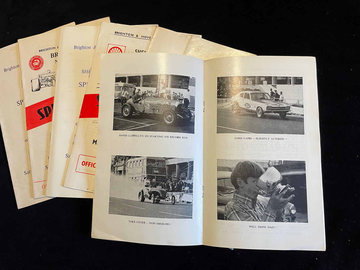 Official original Brighton and Hove Motor Club National Speed trials brochure and results 1972-75