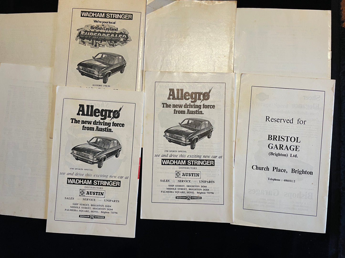 Official original Brighton and Hove Motor Club National Speed trials brochure and results 1972-75