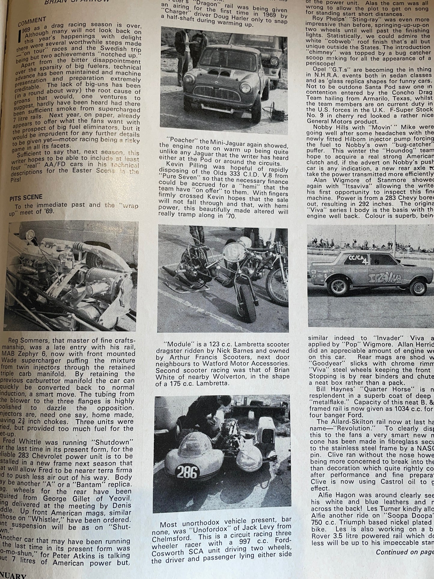 Three original vintage Drag Racing and Hot Rod magazines from 1970