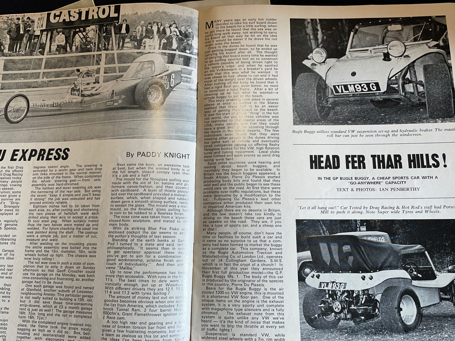 Three original vintage Drag Racing and Hot Rod magazines from 1970