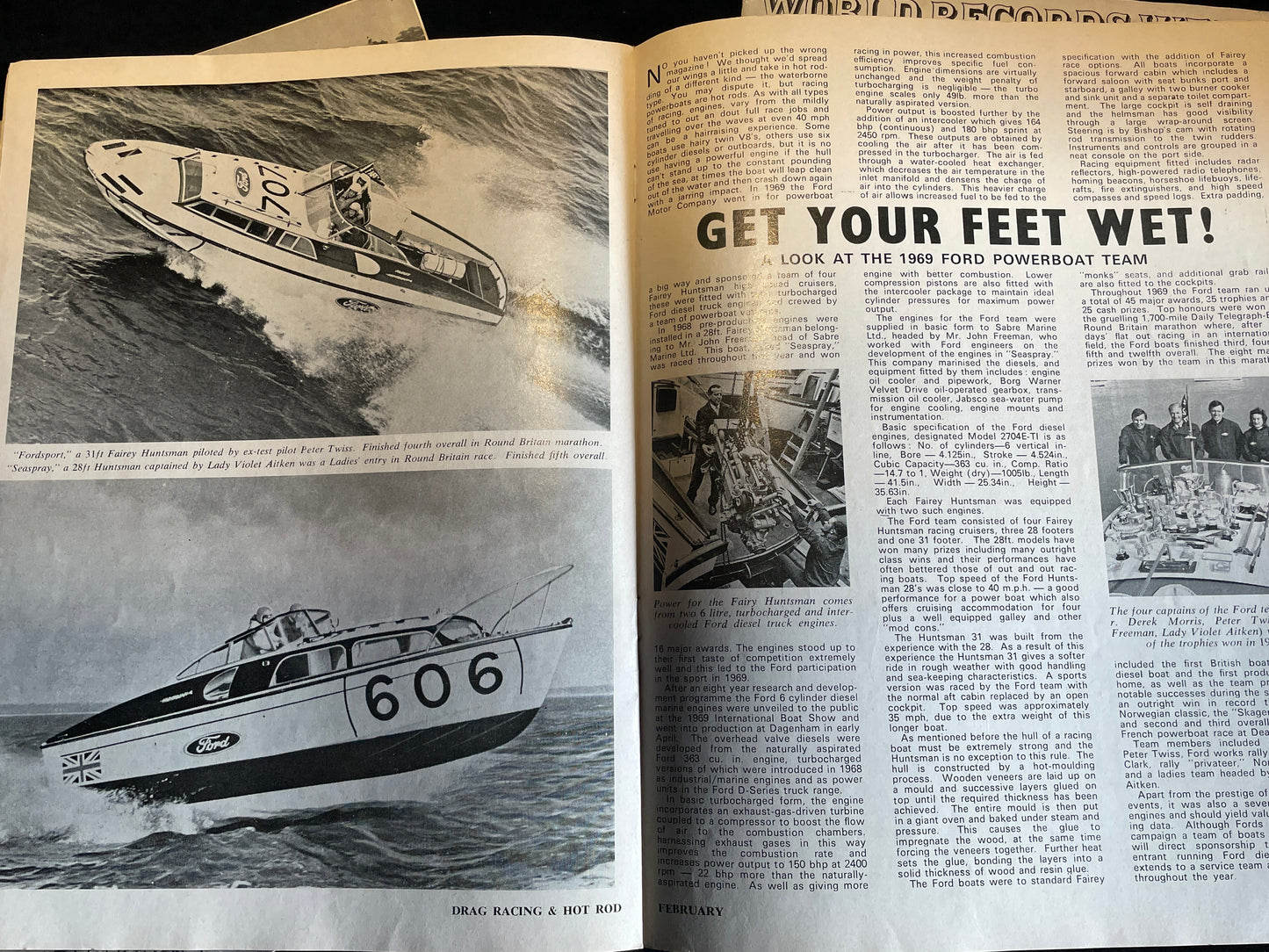 Three original vintage Drag Racing and Hot Rod magazines from 1970
