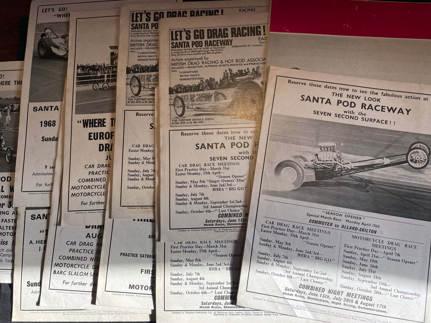 Eleven original vintage Drag Racing and Hot Rod magazines from 1968