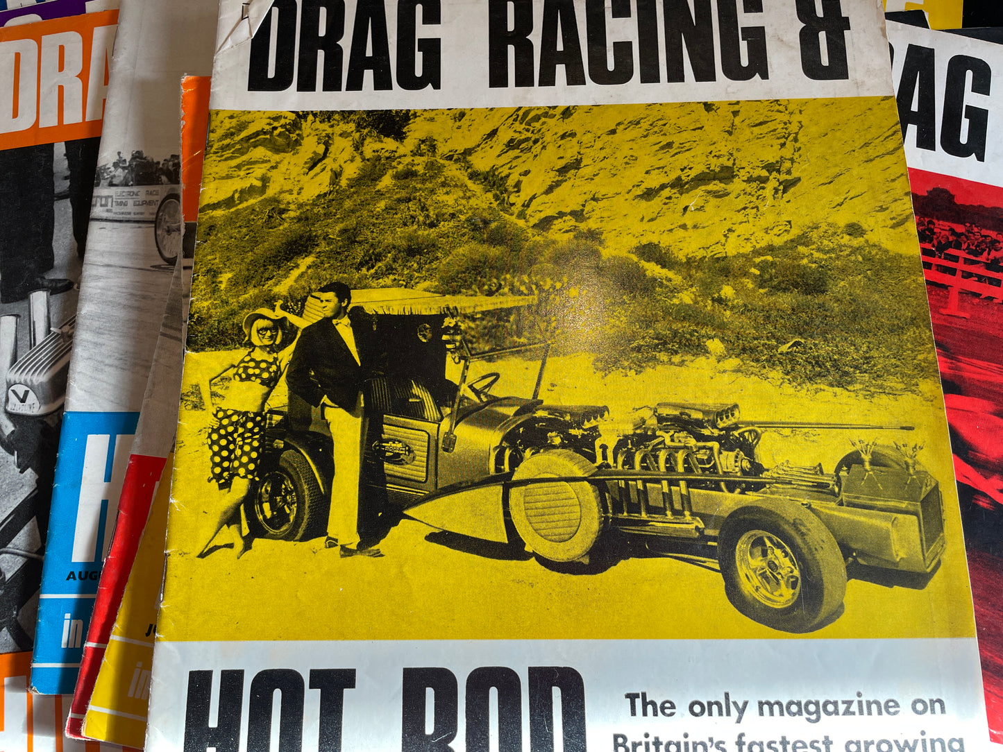Twelve original vintage Drag Racing and Hot Rod magazines from 1967