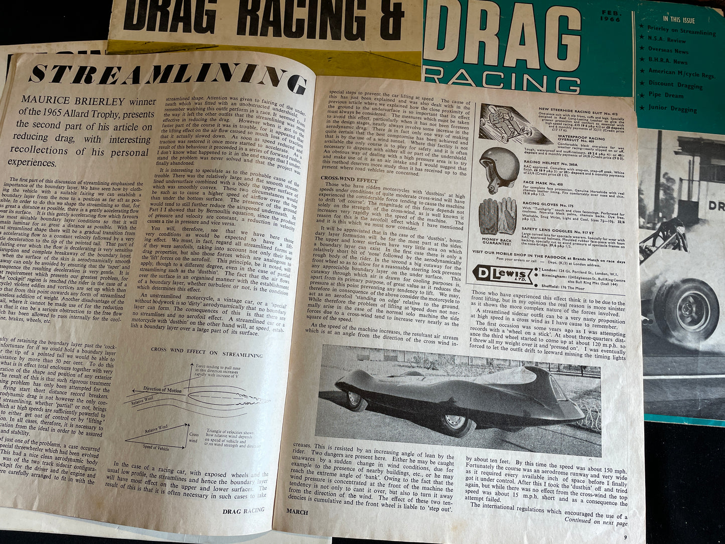 Five original vintage Drag Racing magazines from 1966