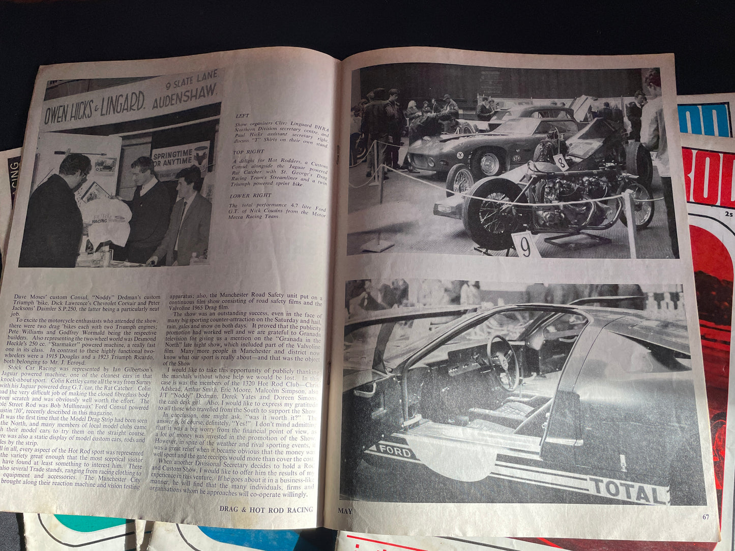 Six original vintage Drag Racing and Hot Rod magazines 1966