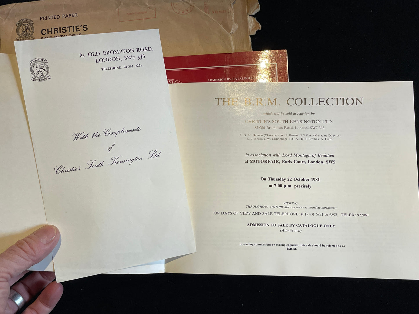 Two Christie's automobile auction admission catalogues 1981 and 83
