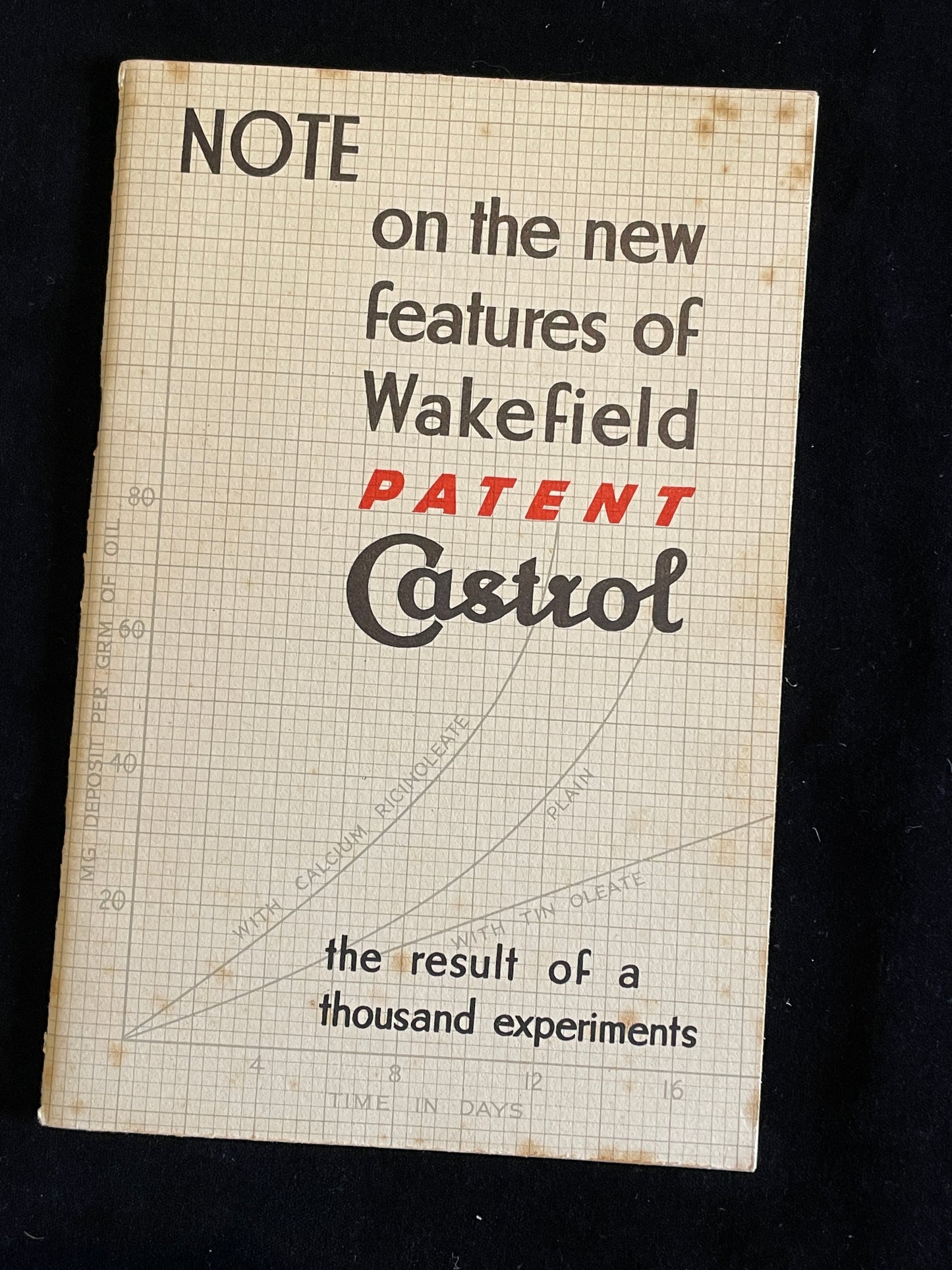 Original early Castrol oil brochure - early rare Automotive memorabilia 20x13cm