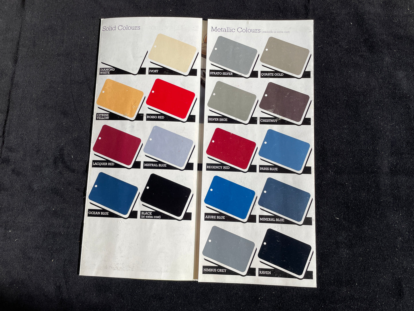 Original Ford cars colour and trim guide brochure from March 1986