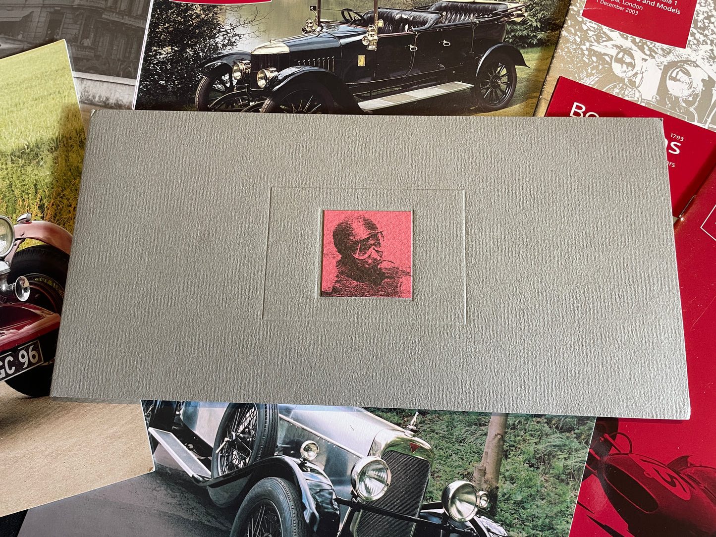 Eight Bonhams motor automotive brochures and pamphlets advertising pending automotive auctions