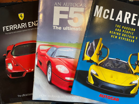 Three Hyper car brochures from Ferrari and McLaren