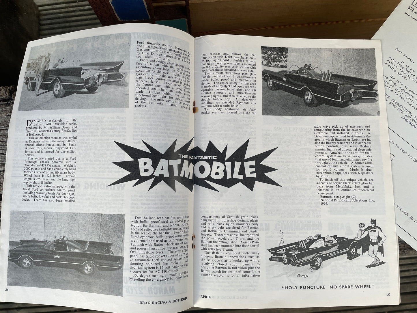 Batmobile special in 60's drag racing and Hot Rod magazine