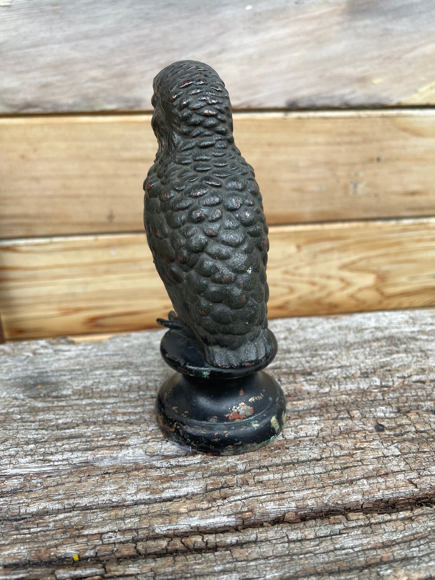 Car mascot -cold painted bronze study of a kingfisher 0n metal base c1890