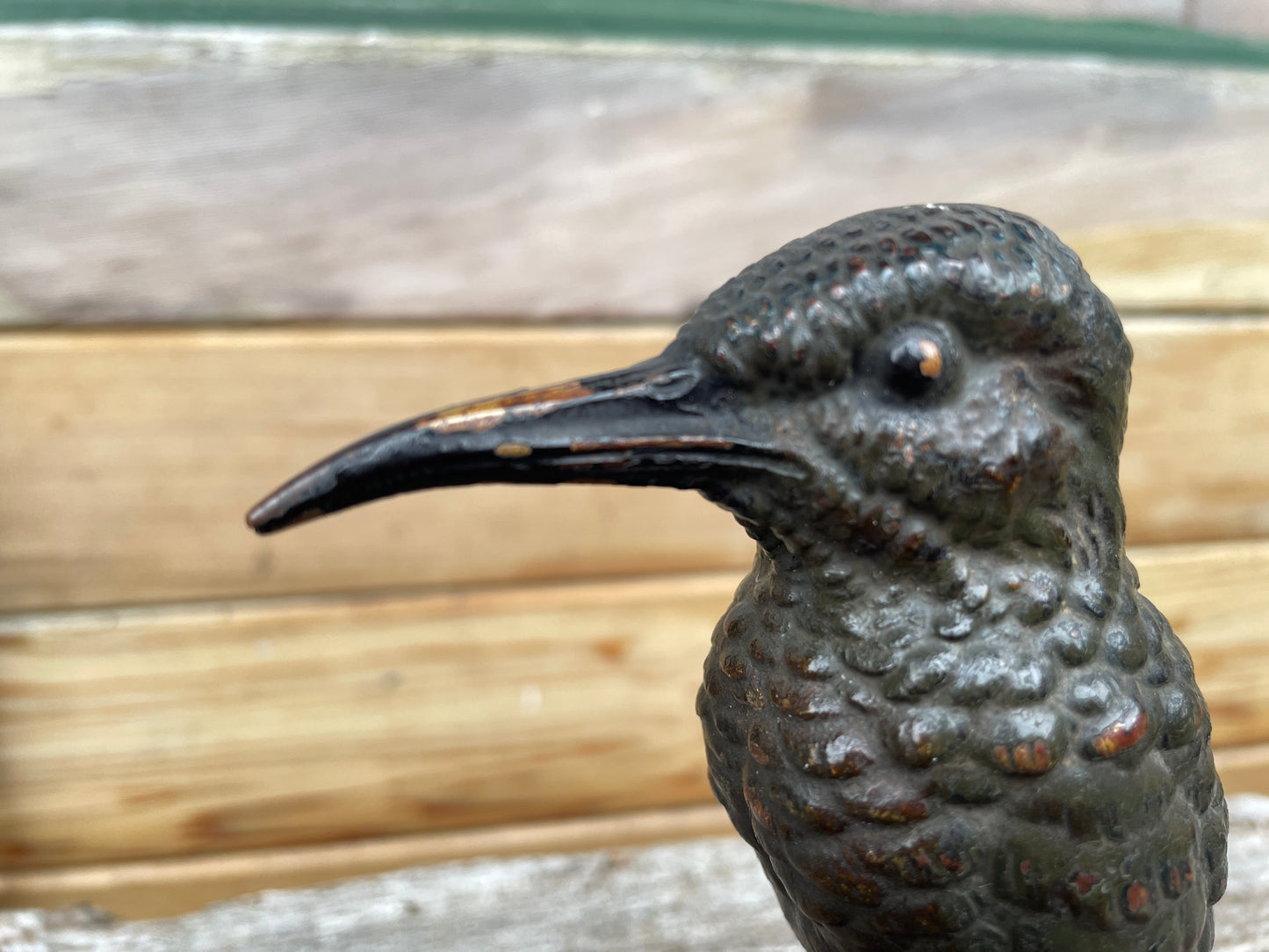 Car mascot -cold painted bronze study of a kingfisher 0n metal base c1890