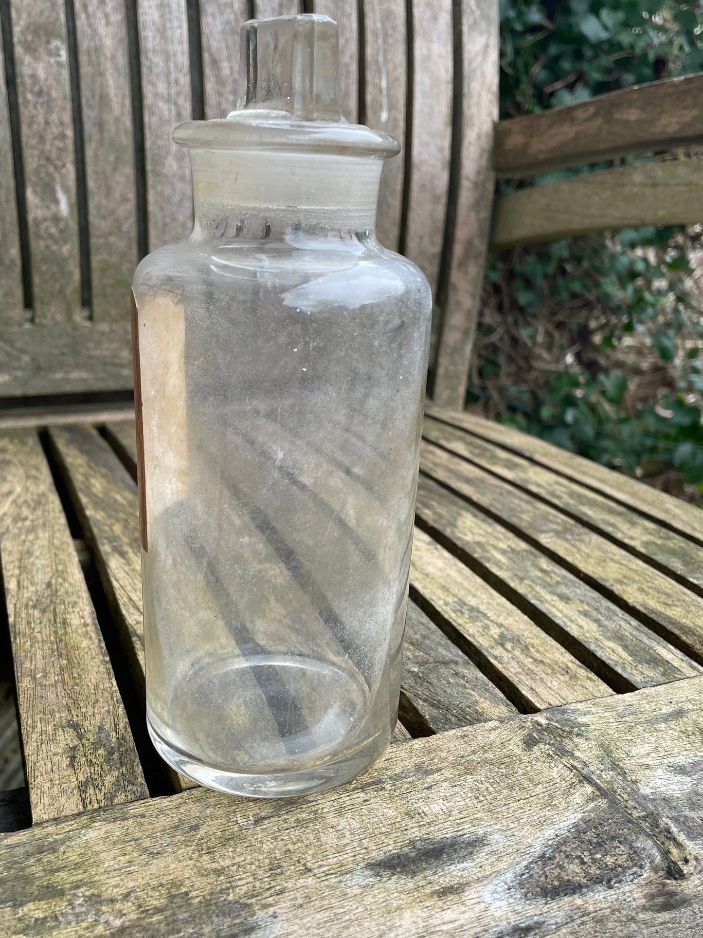 Antique Pharmacy Apothecary bottle with original label and stopper c1890's