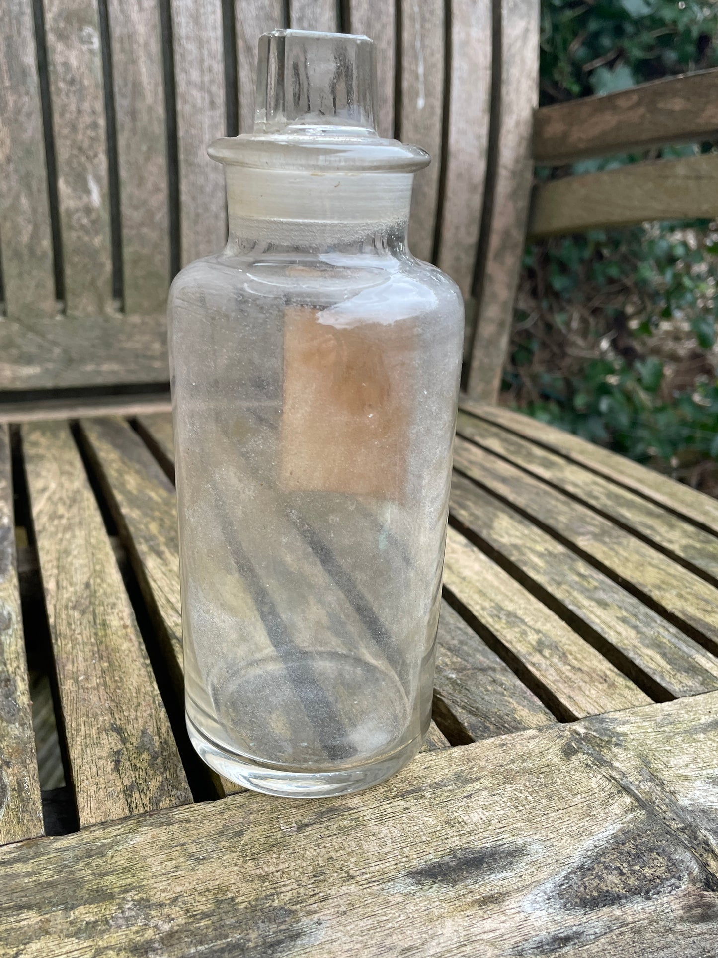 Antique Pharmacy Apothecary bottle with original label and stopper c1890's