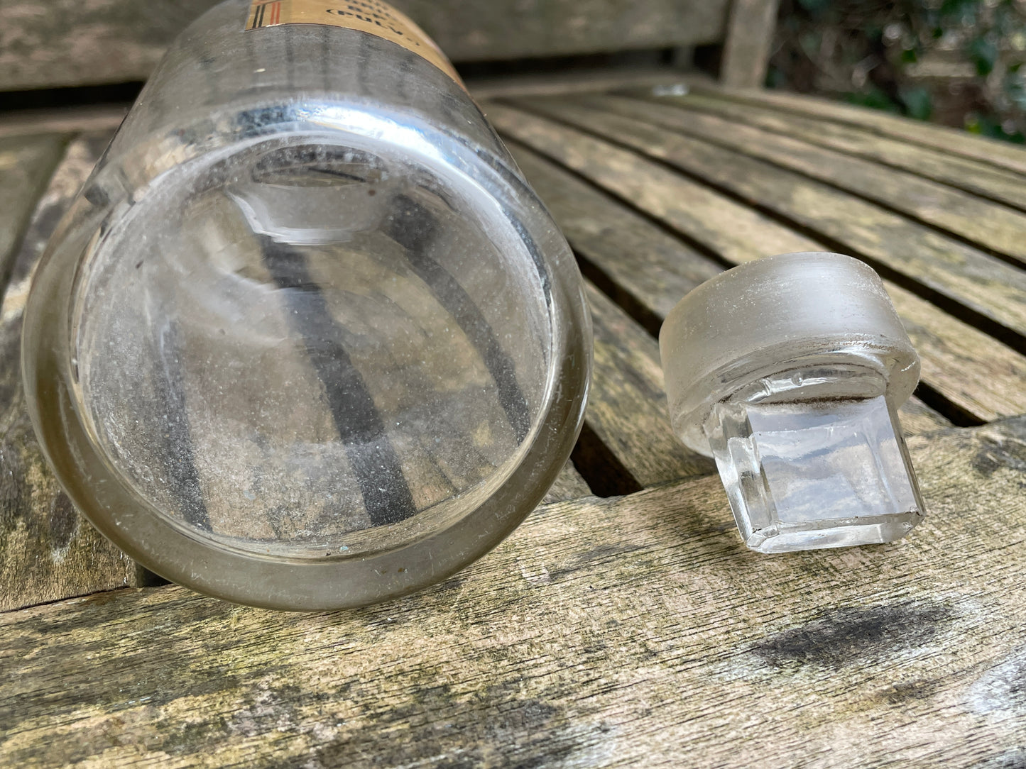 Antique Pharmacy Apothecary bottle with original label and stopper c1890's