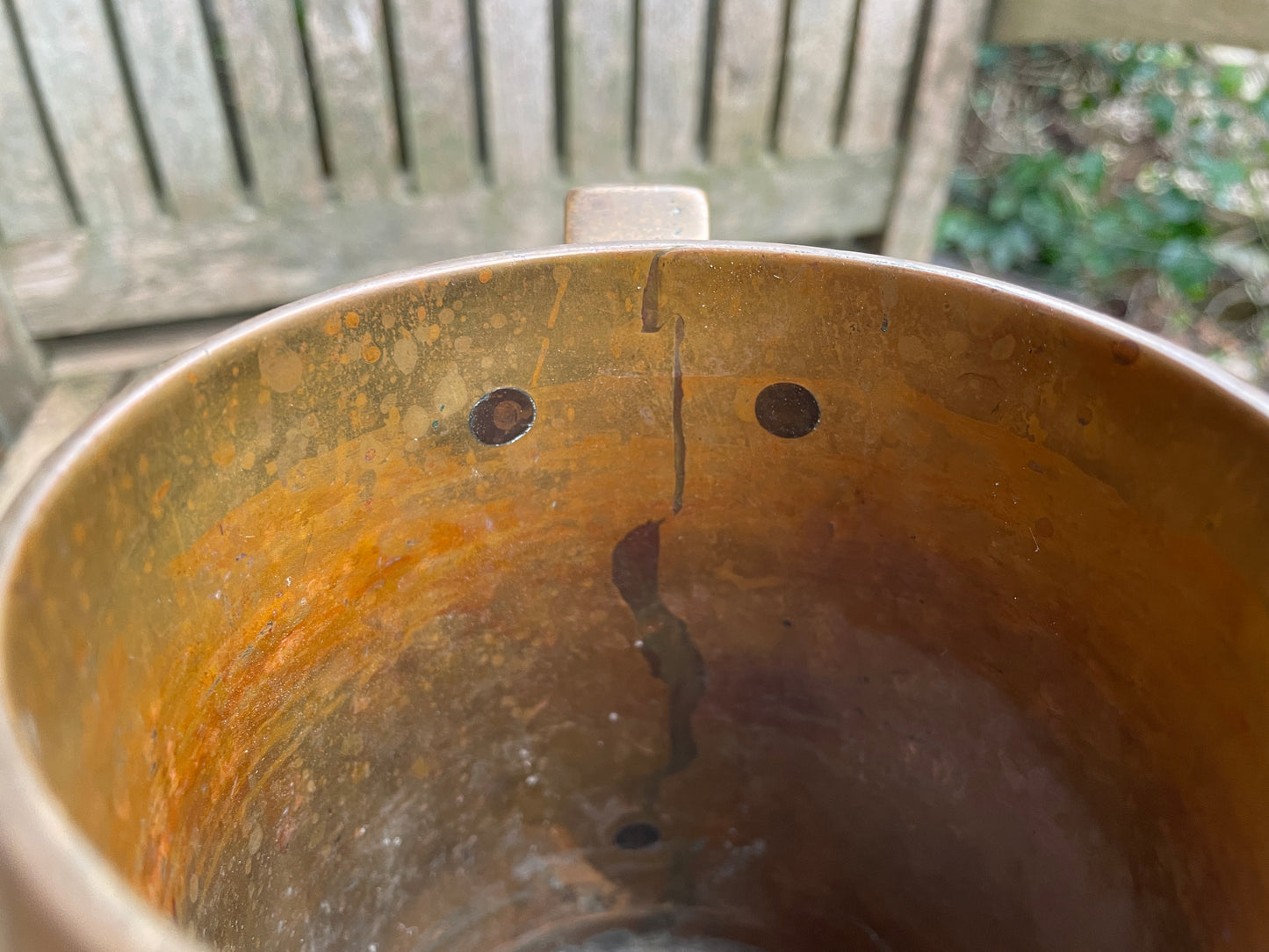 Victorian copper quarter gallon measure 15cm tall - c1880