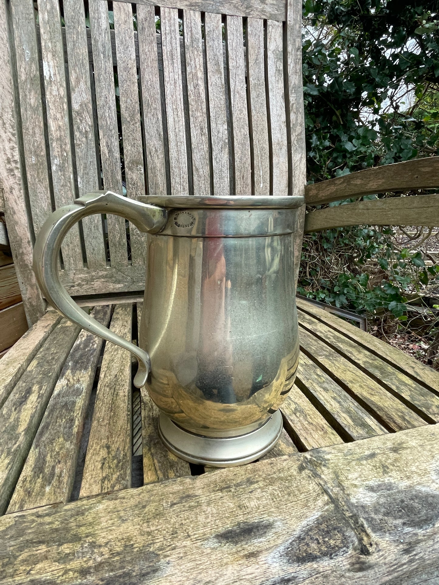 Georgian quarter gallon measure 17cm tall by R Davis & Sons London c1810