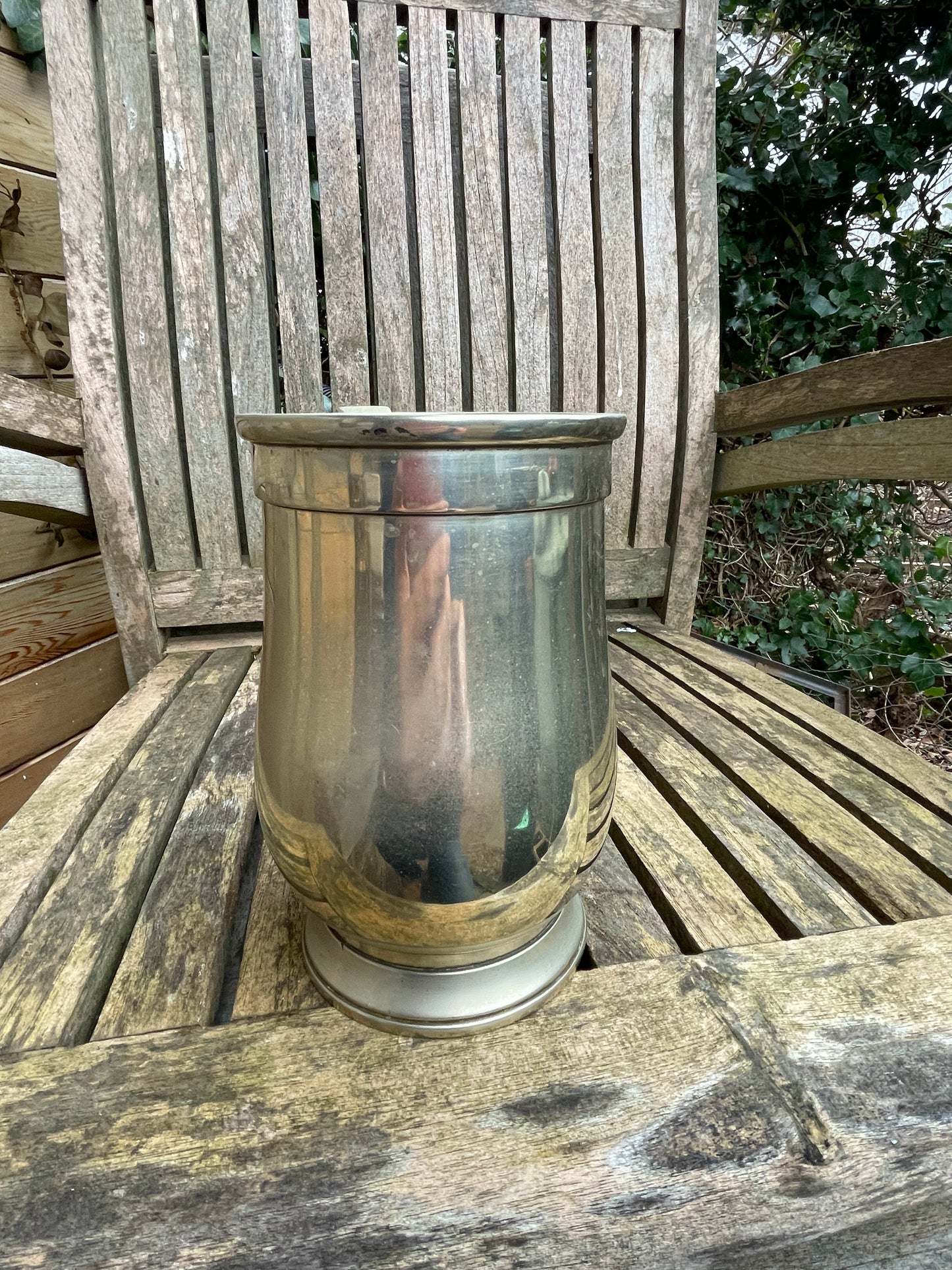 Georgian quarter gallon measure 17cm tall by R Davis & Sons London c1810