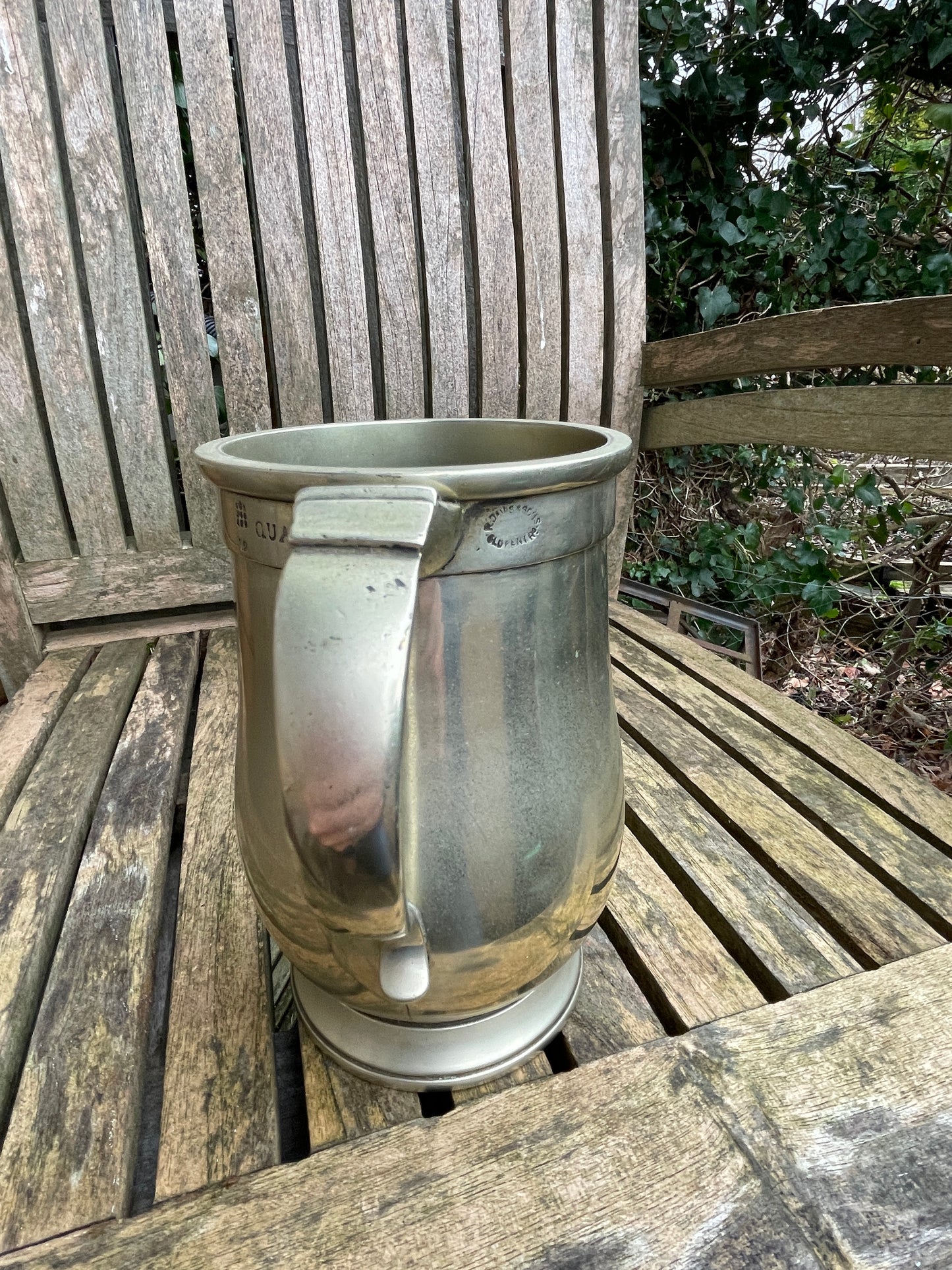 Georgian quarter gallon measure 17cm tall by R Davis & Sons London c1810