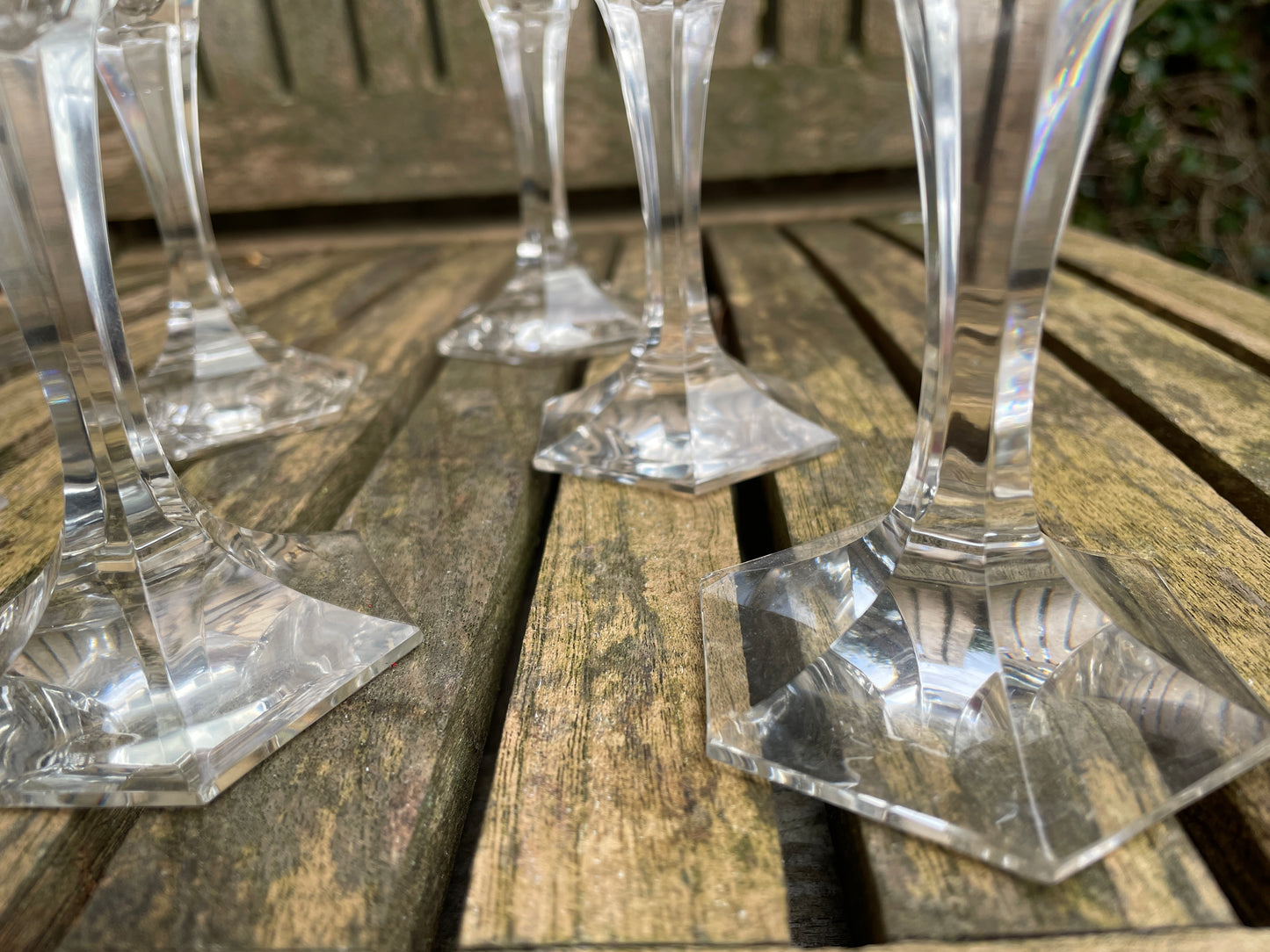 Set of 6 Vintage Leo Moser Crystal Glasses Thomas Pattern Hand Cut Stemware c1965 Martini Cocktail Glasses Art Deco Revival 16cm
