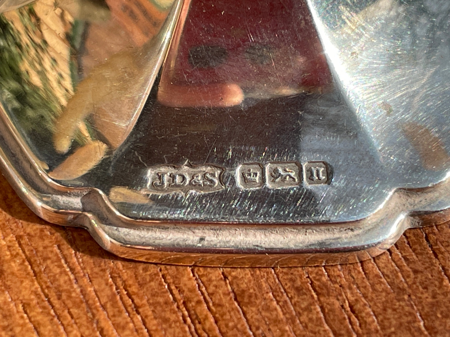 Rare Hallmarked Sterling Silver and Mother of Pearl Knife Rests by James Dixon and Sons