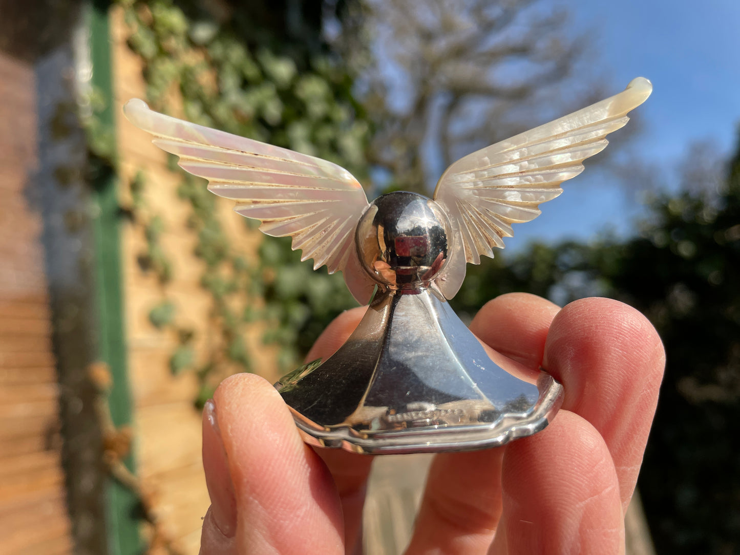 Rare Hallmarked Sterling Silver and Mother of Pearl Knife Rests by James Dixon and Sons
