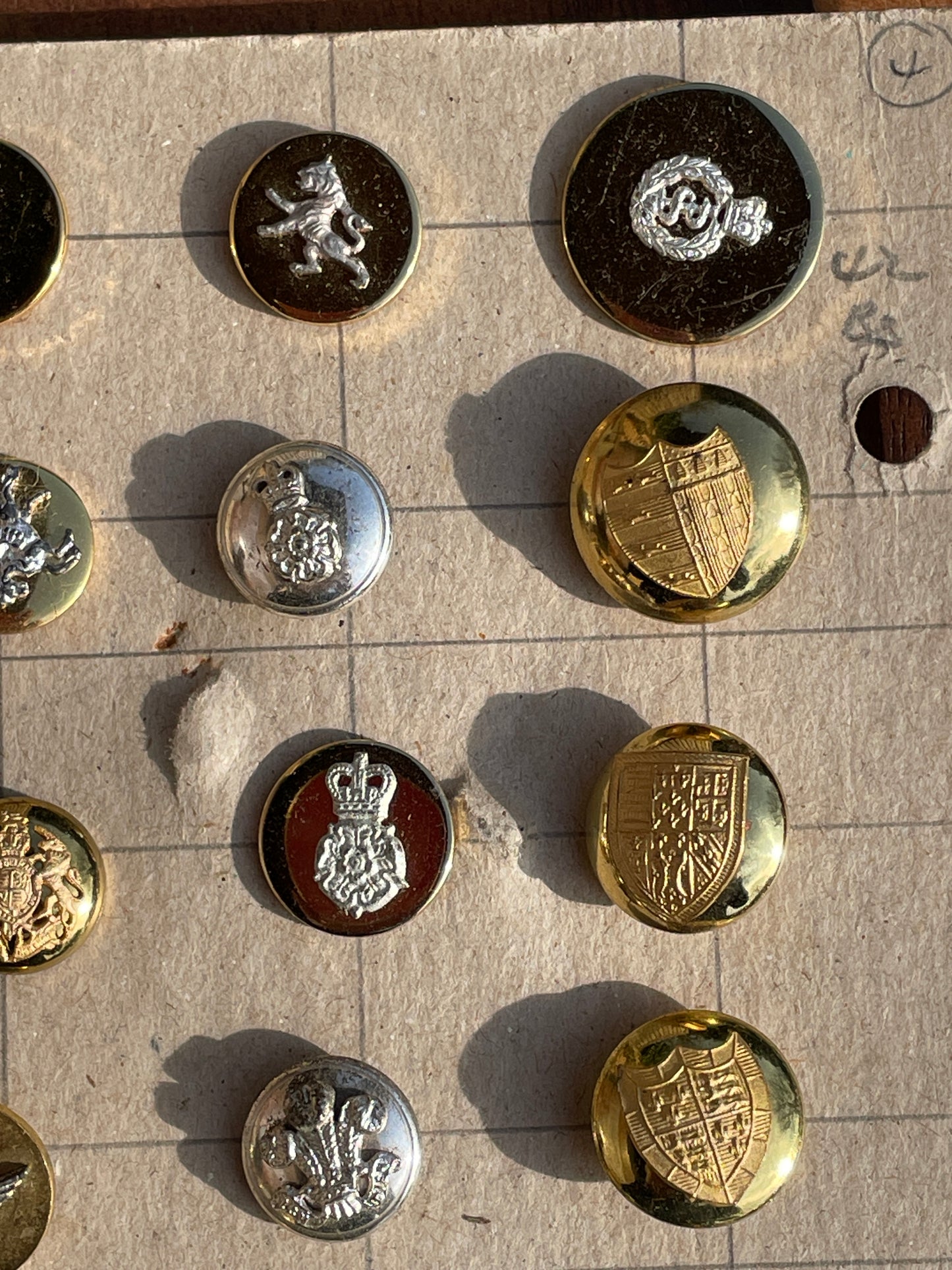 Military buttons and badges  - 36 in total