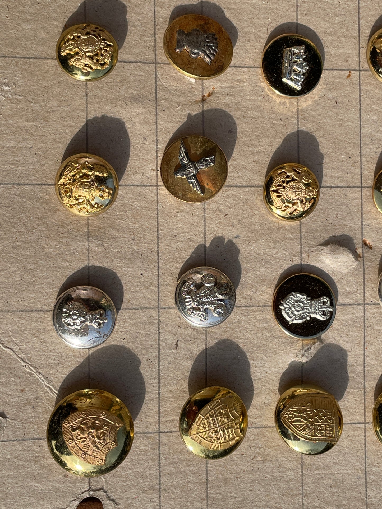 Military buttons and badges  - 36 in total