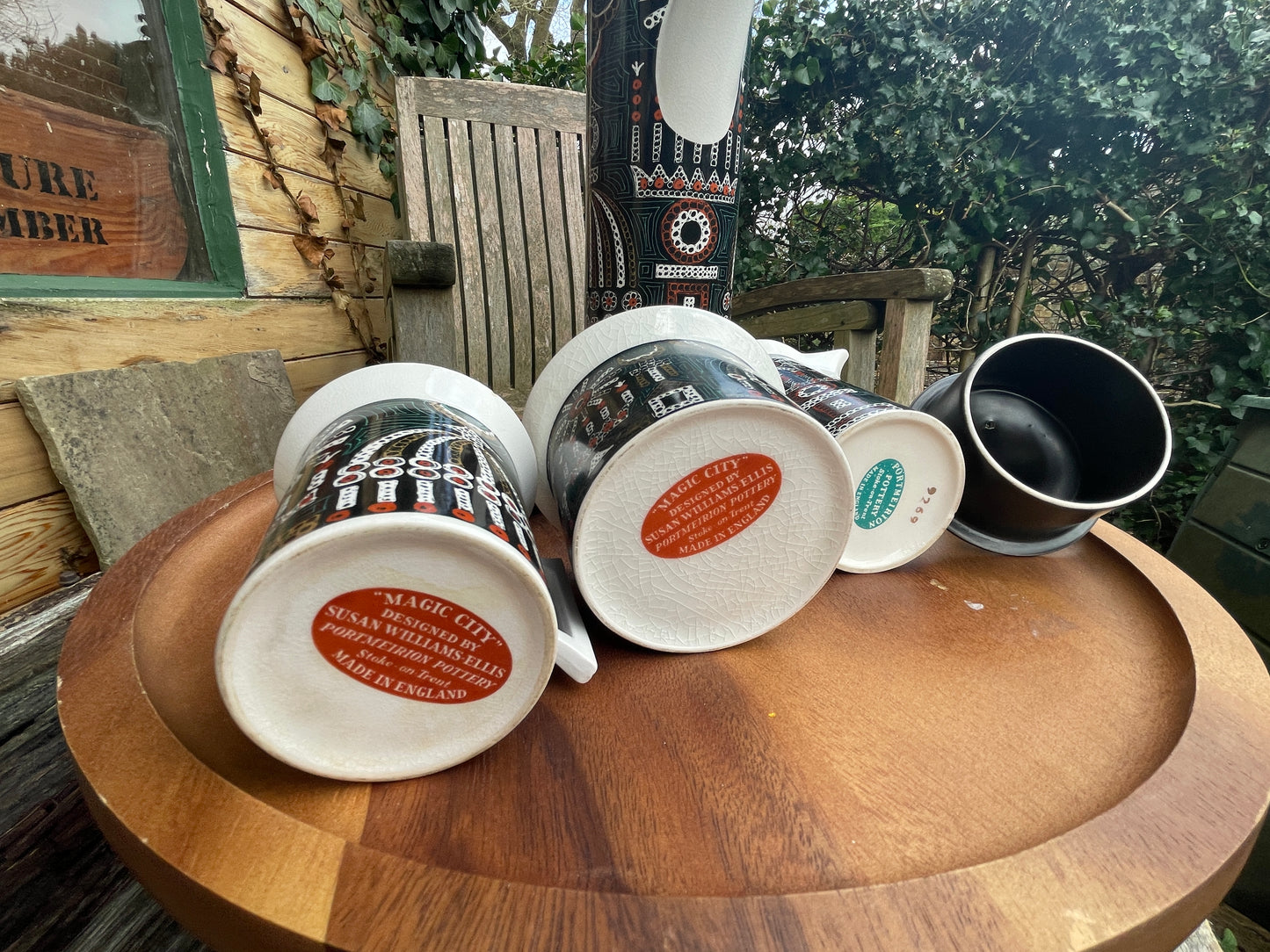 Portmeirion Pottery Magic City pattern coffee set by Susan Williams Ellis