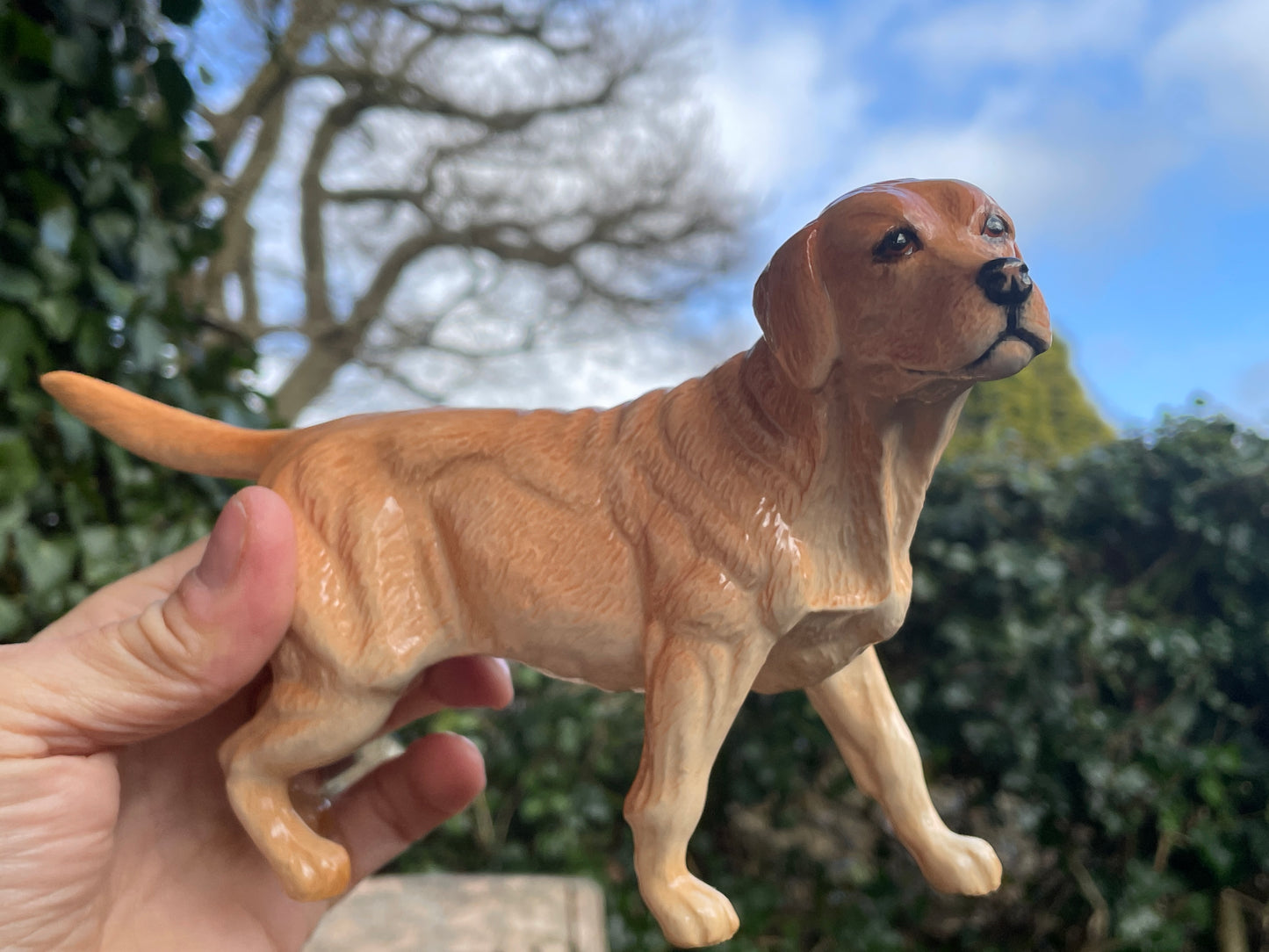Vintage golden Labrador Royal Doulton Beswick porcelain dog figurine - Model No. D145