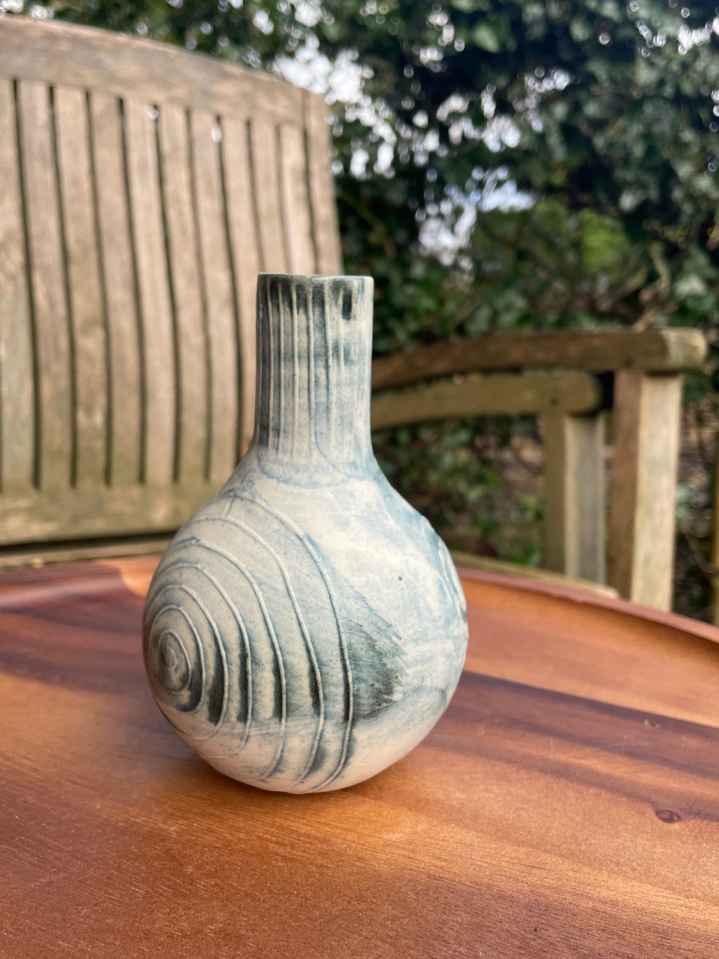 Carn Pottery pot vase by John Beusman with printed marks 14cm tall