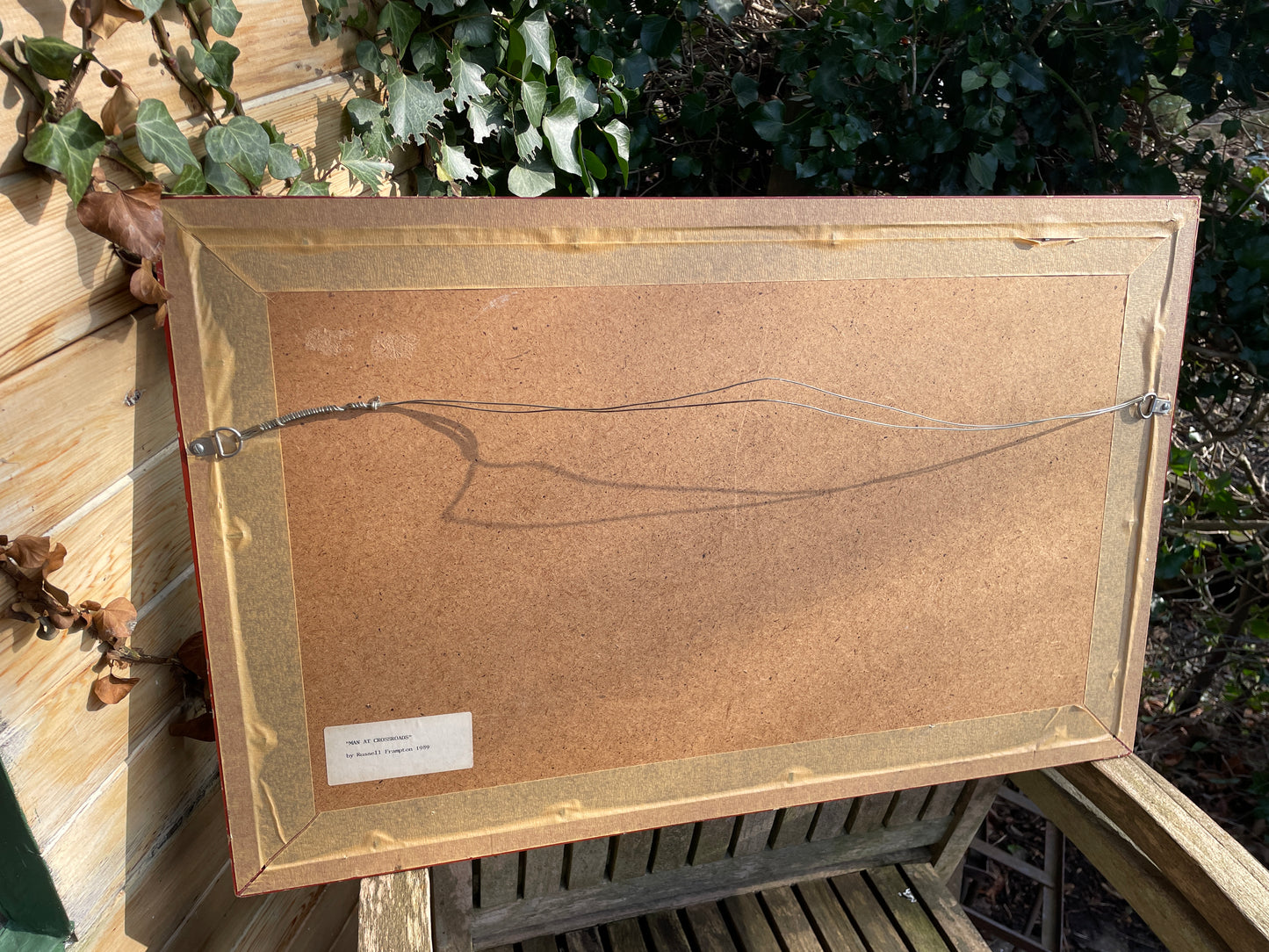 Original Russell J Frampton mixed media (B.1961) Titled 'Man at Crossroads' - 1988