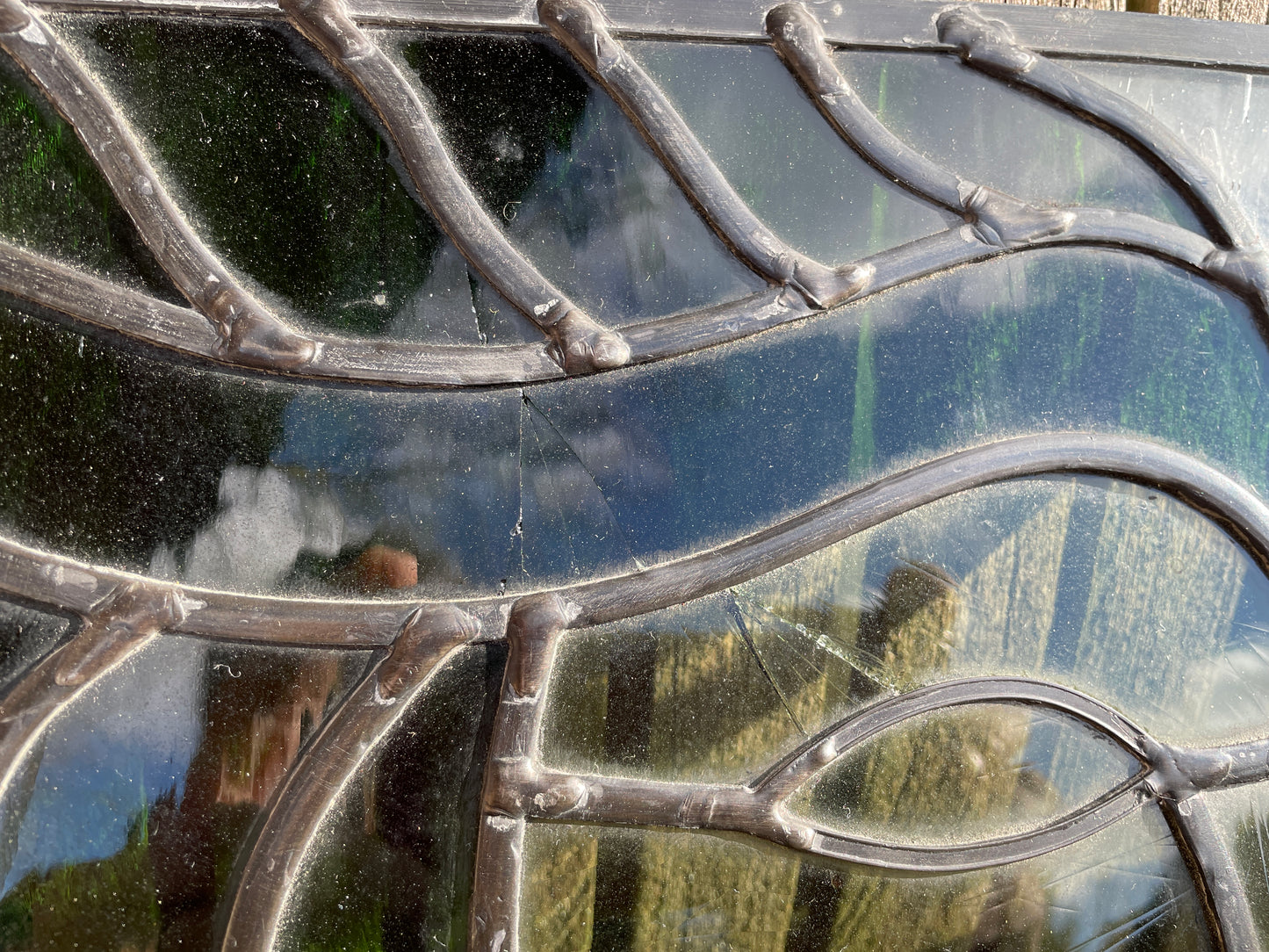 The Green man stained glass lead light 26x30cm