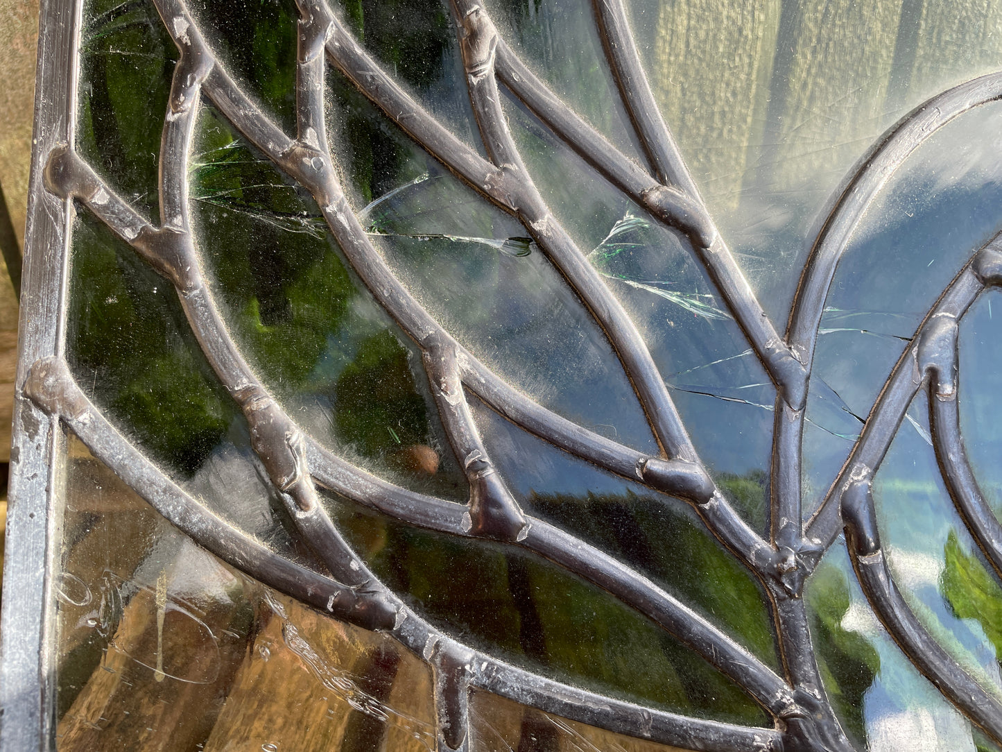 The Green man stained glass lead light 26x30cm