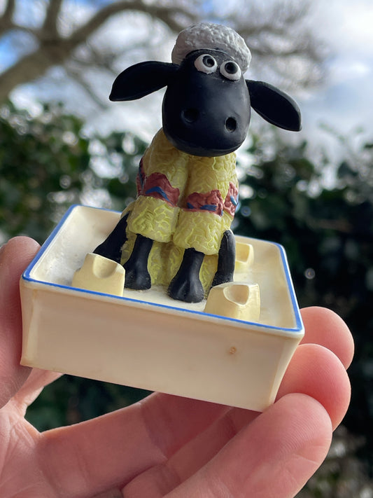 Vintage Shaun the sheep from Wallace and Gromit figure 8cm tall c1990's