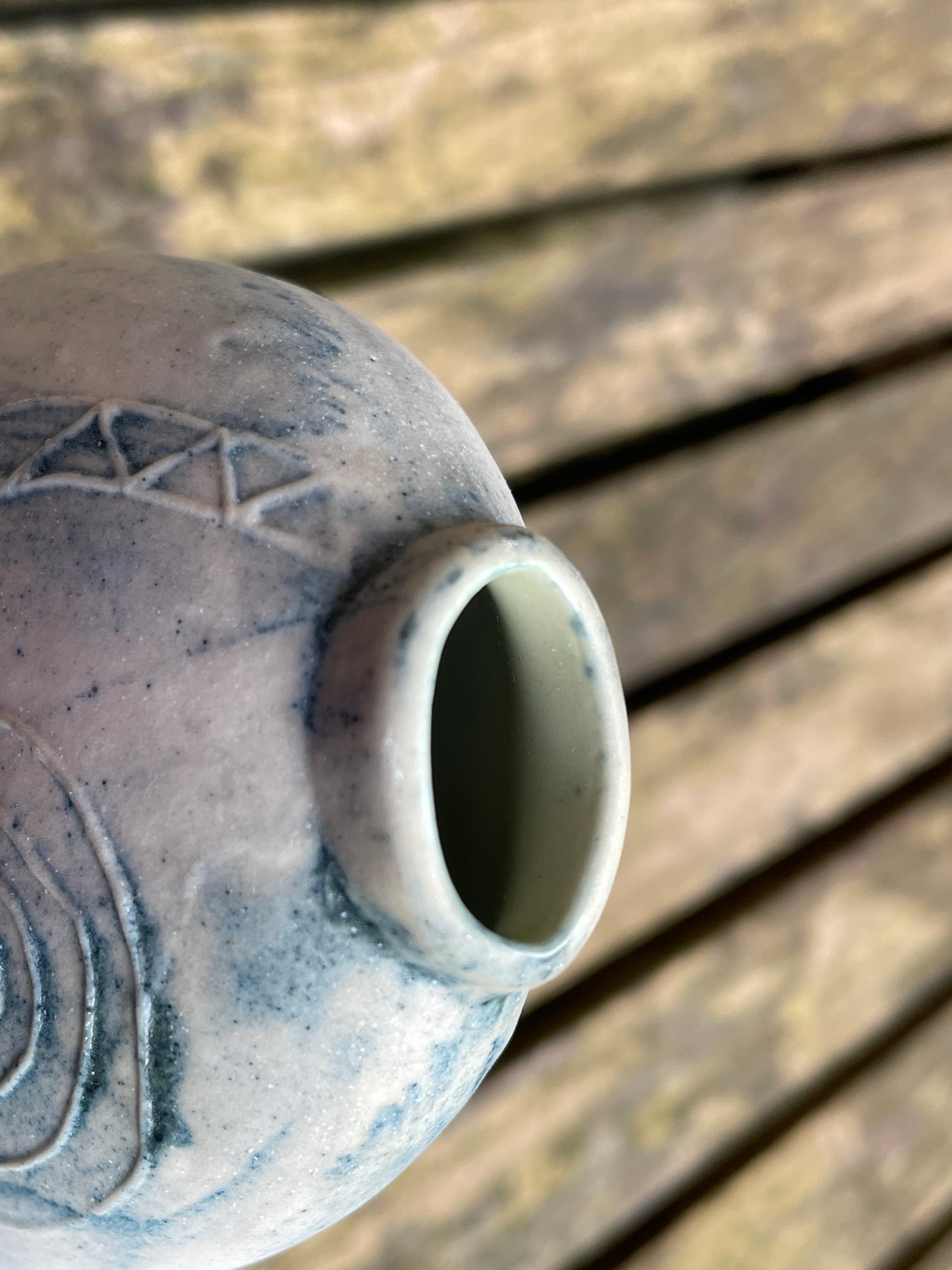 Carn Pottery vase by John Beusman with printed marks to base 12cm tall