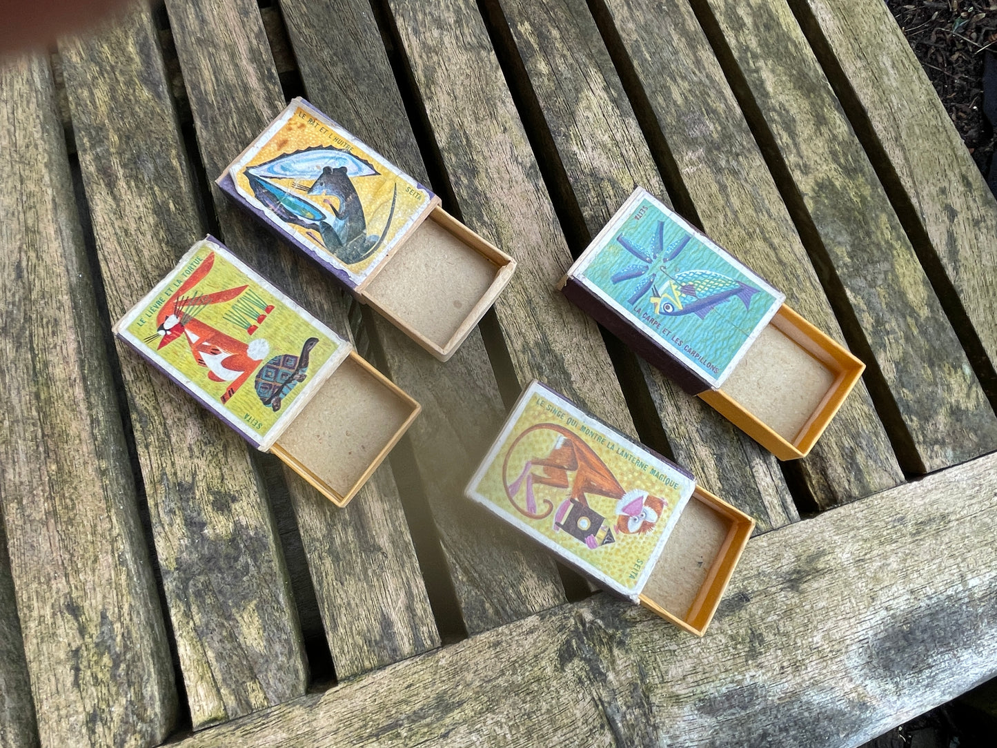 Original vintage French Seita fable matchboxes
