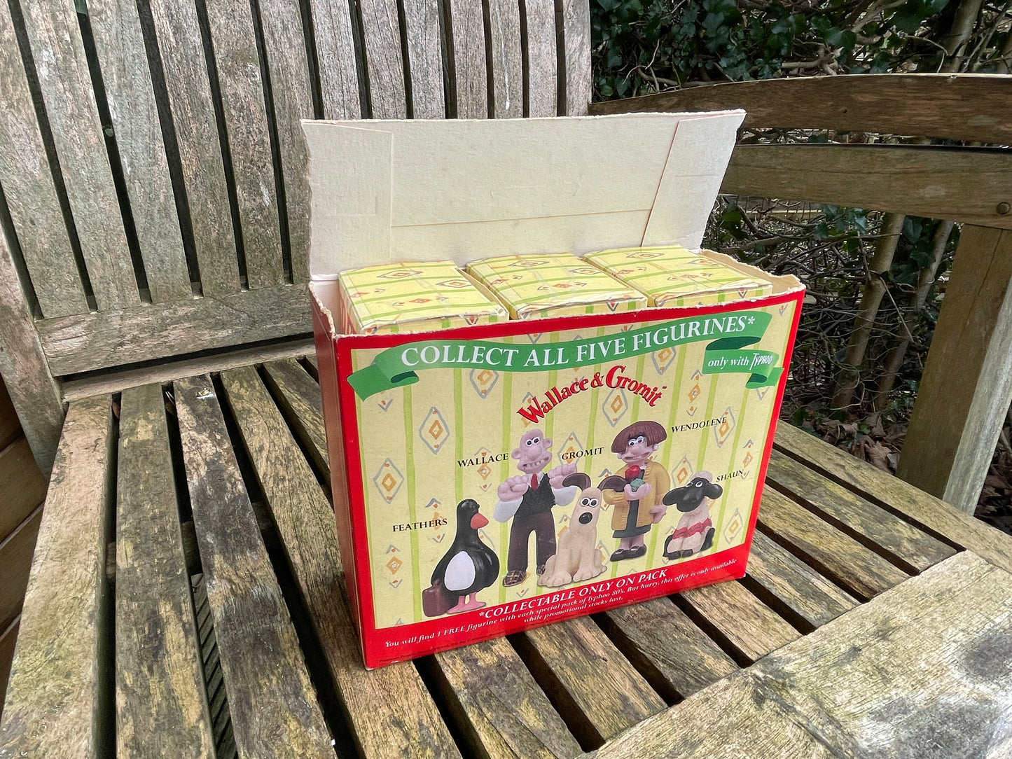 Feathers Mc Graw etc - Wallace and Gromit characters in original boxes in original Typhoo tea box