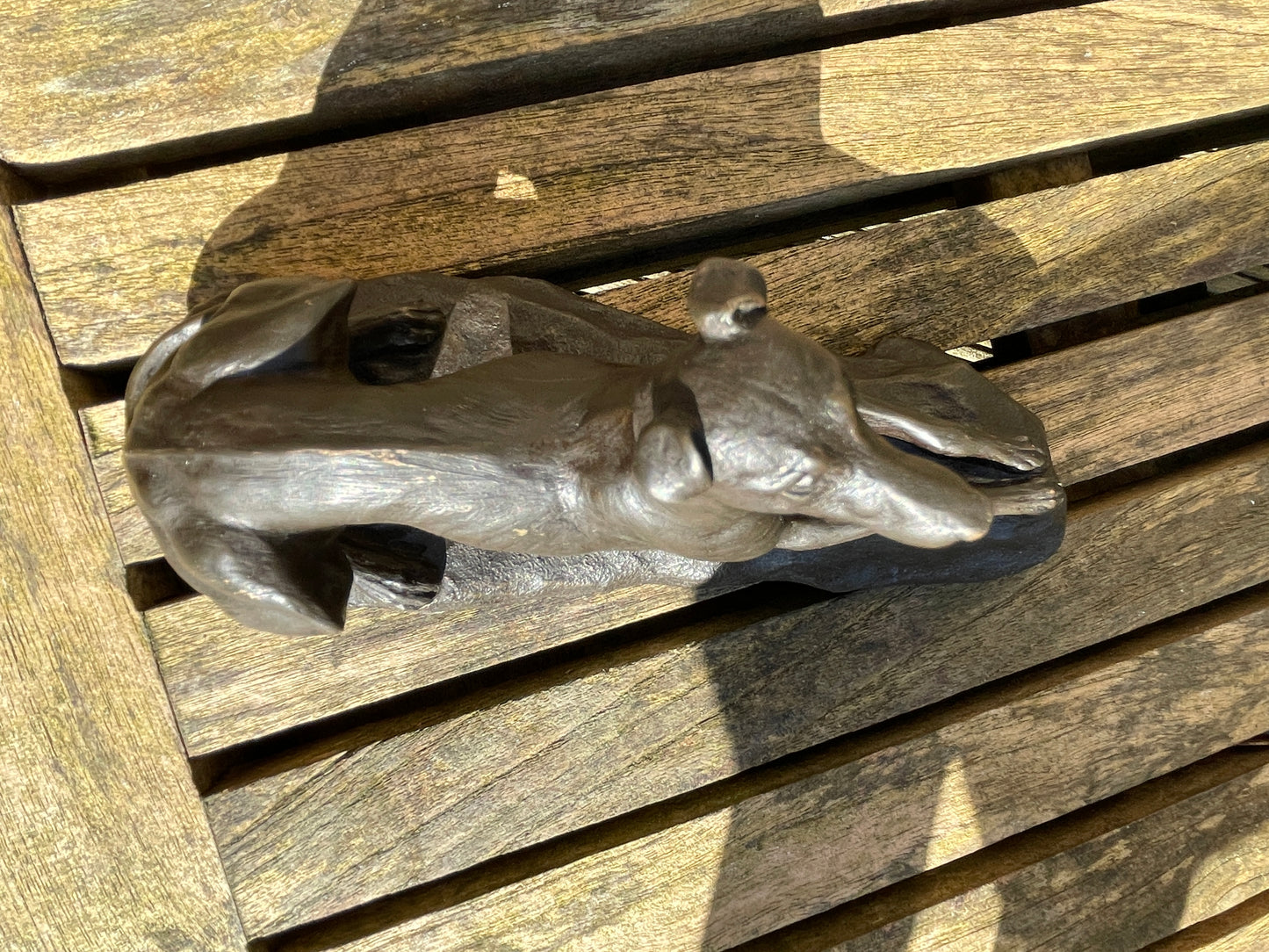Bronzed Greyhound figure - Heredities casting signed J Spouse 17.5cm long