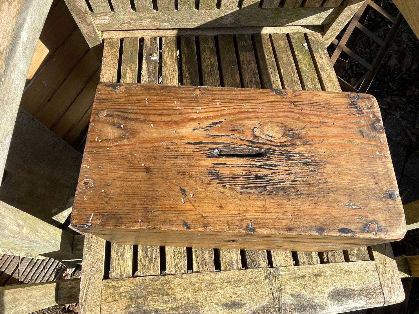 Victorian lockable chapel pitch pine collection box 28.8 x17x14.5cm