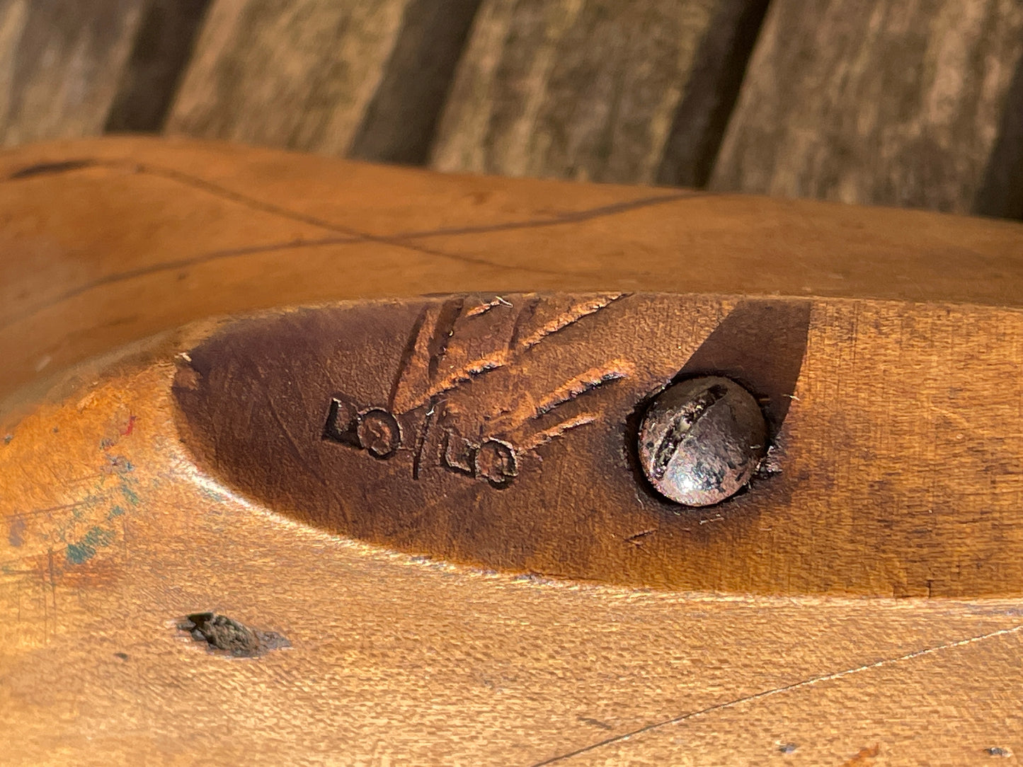 Antique Cobbler's wooden shoe last or former stamped and marked