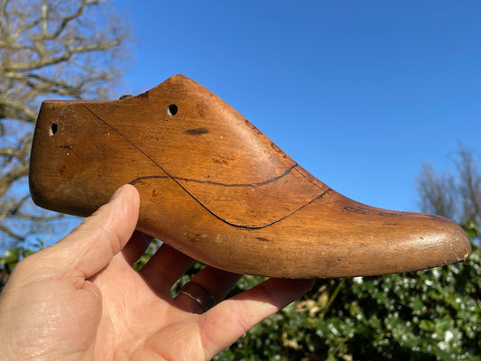 Antique Cobbler's wooden shoe last or former stamped and marked